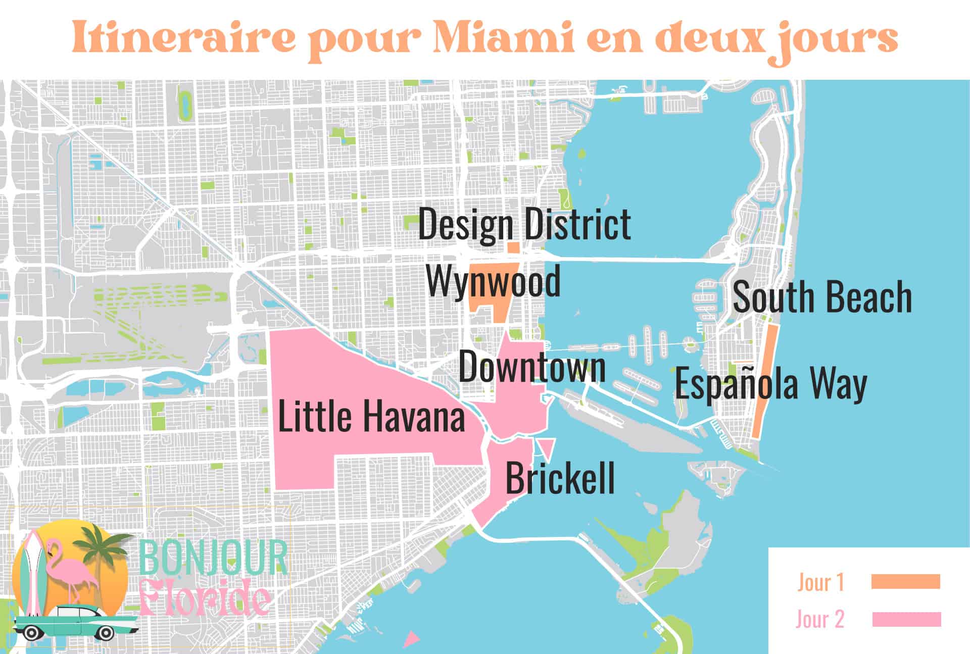 miami 3 jours map bfl